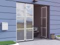 Ворота промышленные складные панорамные без нижней направляющей